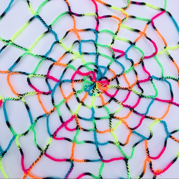 🎉HP🎉Handmade Crochet Rainbow Giant Spiderweb - Picture 9 of 9